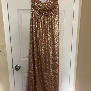 Revelry full sequin rose gold dress